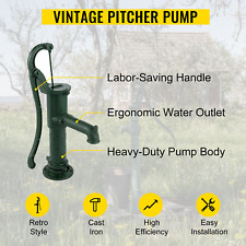 VEVOR Antique Hand Water Pump 14.6 x 5.9 x 26 inch Pitcher Pump w/Handle Cast Ir picture