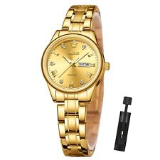 OLEVS Gold Watches for Women, Luxury Diamond Quartz Analog Ladies Wristwatch  picture