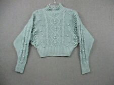Vintage Rebecca Taylor Sweater Large Silk Cotton Blend Cropped Long Sleeve picture