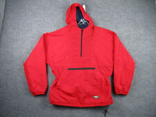 Vintage LL Bean Jacket Adult L Red Pullover Hooded Fleece Lined Anorak Womens picture
