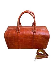 crocodile alligator leather skin tan brown duffle bag, Travel Luggage, Sport bag picture