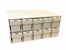 New & Improved Card Penthouse House Storage with 10 Vertical 802 White Boxes picture