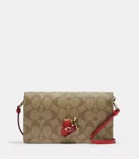 Coach Anna Foldover Clutch Crossbody In Signature Canvas With Strawberry picture