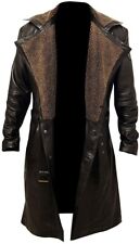 Men's Blade Runner Long German Coat | Faux Fur Full Length Brown Trench Coat picture