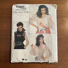 Vintage Vogue 2805 Oscar De La Renta Ruffled Blouse Camisole Size 10 UNCUT picture