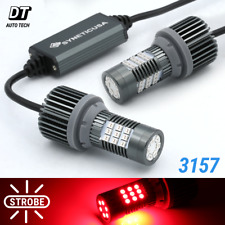 Syneticusa CANBUS Error Free 3157 Red LED Strobe Flash Brake Tail Parking Bulbs picture
