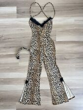 Frederick’s of Hollywood Animal Cheetah Print Costume Fuzzy Trim & Tail Romper picture