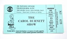 CAROL BURNETT SHOW January 1978 Ticket Stub CBS TV Network One Of The Last Shows picture