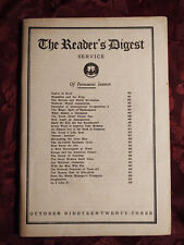 RARE Reader's Digest October 1923 Charles H. Sherrill Walter Camp Sidney Howard picture