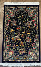 Stunning Hunting Design Silk Rug 2.62 x 3.93 ft picture