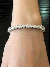 7.00 Ct Heart Cut Lab-Created Diamond Women Bracelet 14k White Gold Plated picture