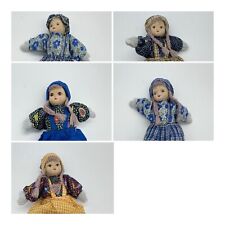 5 Rare Old German style Dolls With Beautiful Porcelain Faces Cloth/Sand Body picture