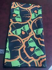 SWAG Golf Players TOWEL Stacked Dripping SKULLS Neon/Orange NOOB RARE HTF ☠️ picture