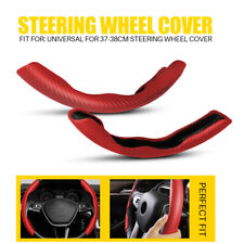 Carbon Fiber Red Universal Car Steering Wheel Booster Cover Non-Slip Accessories picture