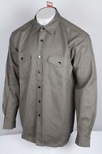 Roper Men's Snap Western Shirt Twill Long Sleeve Layering Dark Khaki Heavyweight picture