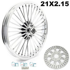 21X2.15 Fat Spoke Front Wheel Rim Rotor for Harley Softail Night Train Chrome picture