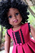 Custom OOAK American Girl Doll BRIELLA Face Repaint Curly Black Hair AA picture