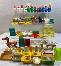 Lot of 53 Vintage Fisher Price Little People, Animals, Funitures & More *Read picture