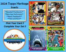 2024 Heritage Inserts BB/News Flashbacks/New Age Performers/Then & Now -You Pick picture