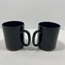 ARCOROC AROPOAL ARC France Solid Black Handle Coffee Mug Set Of 2 picture
