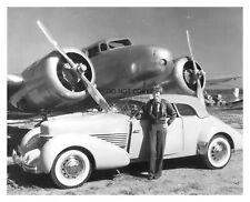 AMELIA EARHART WITH CORD CAR AND LOCKHEED ELECTRA AIRPLANE 8X10 B&W PHOTO picture