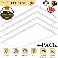 2x4Ft LED Panel Troffer Edge-Lit Flat 4 Pack 75 Watt,Drop Ceiling Lights,US Ship picture