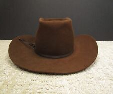 Vintage Stetson Cowboy Hat Men 6 5/8 Brown Western Beaver Felt 4X Brick Band picture