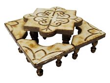 Rare OOAK Ceramic Tile Miniature Furniture Handmade Vintage Table and Chairs Set picture