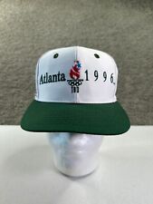 VINTAGE 1996 Atlanta Olympics Hat Mens White Green USA Snapback Logo 7 * picture