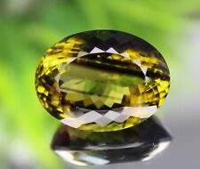 Expensive Natural Lemon Smoky Oval Faceted Stone Bio Lemon Smoky 38.70 Cts picture