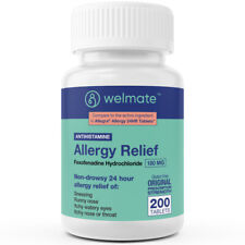 WELMATE Allergy Relief | Fexofenadine HCl 180 mg Non-Drowsy Antihistamine | 200 picture