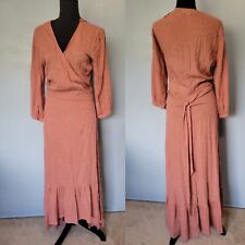 Lovestitch Wrap Embroidered Eyelet Dress Rusty Rose Medium picture
