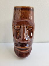 Shonfeld's USA Tiki Mug Glass Tall Brown Tribal Party Hawaiian Polynesian Cup picture