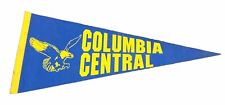 Columbia Central Brooklyn Michigan High School Pennant Flag Blue Yellow Vintage picture