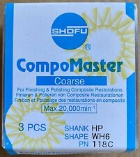 Dental Abrasive 8 pc Diamond Shofu CompoMaster COARSE Shank HP Shape WH6 PN 118C picture