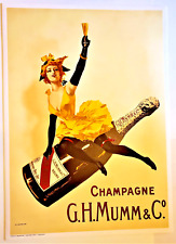 MUMM CHAMPAGNE Big ORIGINAL Stone LITHOGRAPH Poster LIMITED EDITION Jules Cheret picture