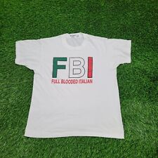 Vintage ECW FBI Full-Blooded-Italian Wrestling Shirt M-Short 20x24 White Pride picture