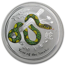 2013 Australia 1 oz Silver Year of the Snake BU (Colorized) picture