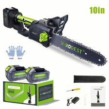 10 Inch Cordless Chainsaw Electric Brushless Mini Chain Saw 24V W/2 Battery picture