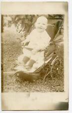 RPPC-Real Photo Postcard-Thad Stetson-Baby in Stroller-10 Months-24 Pounds-1915 picture