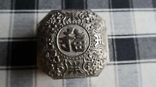 Antique Solid Sterling Silver Asian Trinket Betel Opium Box And Stamped  picture