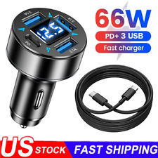 66W Super Fast Car Charger Adapter & Cable For iPhone 15 Samsung S23 S24 S20 S21 picture