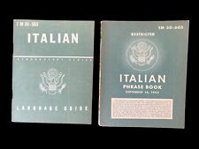 WW2 Italian Phrase Book US Military TM 30-603 Guide TM-303 Restricted  War Dept. picture