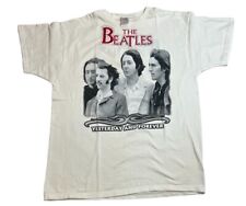 Vintage The Beatles Band T Shirt Portraits Embroidered Unisex White Size XL picture