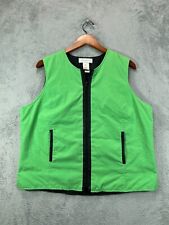 Susan Graver Quilt Lined Vest Womens XL Performance Green Microfiber Sleeveless picture