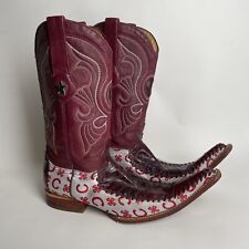 Los Altos Western Genuine Eel Flashy Cowboy Boots Mens SZ 8.5 EE picture