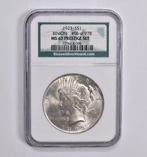 MS63 1923 Peace Dollar - Binion Silver Hoard - Prestige Set - NGC picture