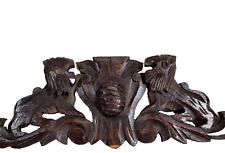 Scroll leaves lion carving pediment 22