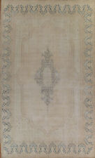Antique Muted Beige Wool Kirman Large Rug 11x16 Hand-knotted Living Room Carpet picture