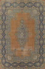 Semi-Antique Rust/ Navy Blue Kirman Traditional Hand-knotted Large Rug 10x15 picture